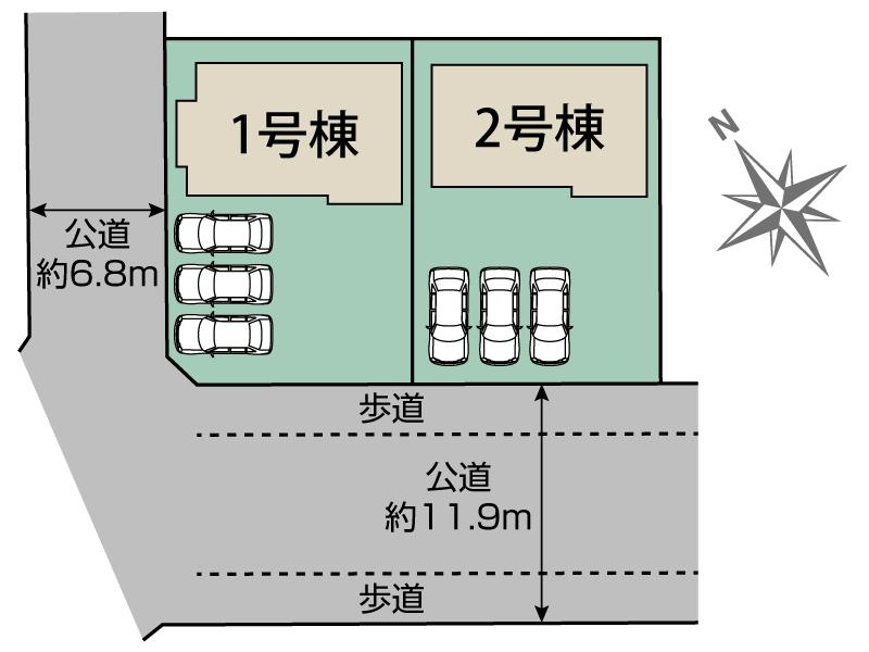 ブルーミングガーデン高浜市小池町１丁目２棟の見取り図