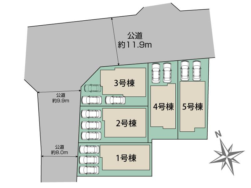 ブルーミングガーデン江南市尾崎町屋敷５棟の見取り図