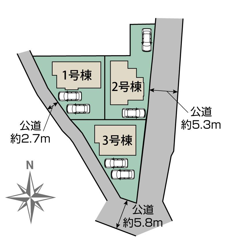 ブルーミングガーデン奈良市平松５丁目３棟の見取り図