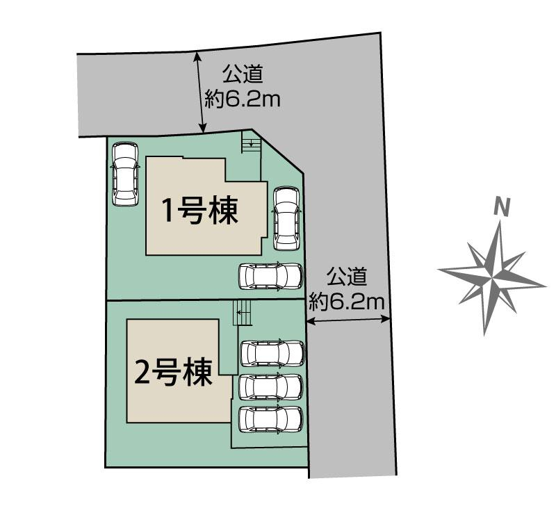 ブルーミングガーデン生駒市北大和４丁目２棟の見取り図