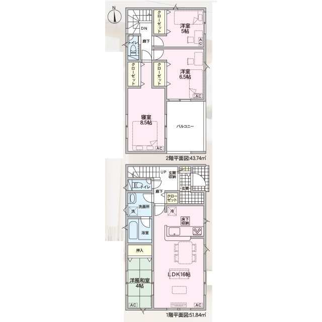 クレイドルガーデン扶桑町高雄 第14の見取り図