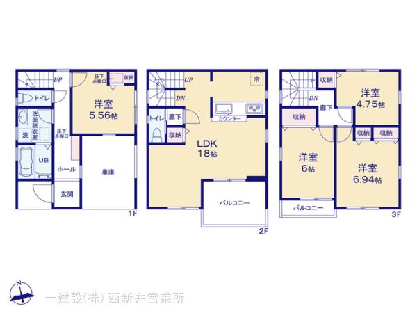 リーブルガーデン草加市谷塚３期の見取り図
