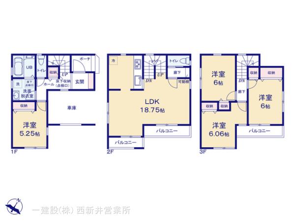 リーブルガーデン草加市谷塚町４期の見取り図