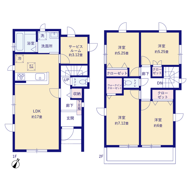 グラファーレ4207三郷市鷹野９期２棟の見取り図