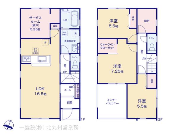 リーブルガーデン若松区栄盛川町第二の見取り図