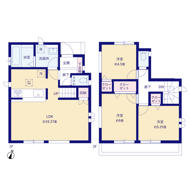グラファーレ4285横浜市北新４期１棟の見取り図