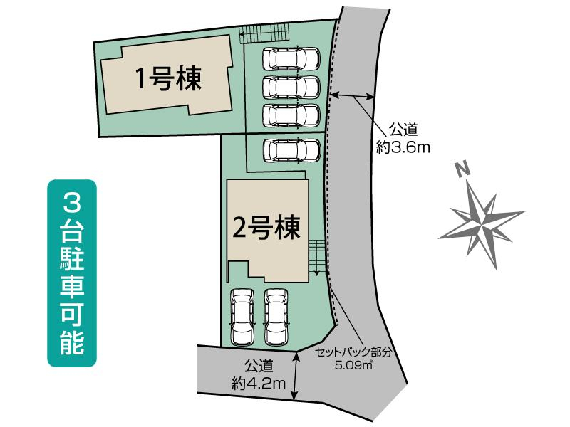 ブルーミングガーデン知多市八幡新道２棟の見取り図
