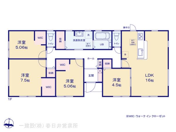 リーブルガーデン一宮市明地の平屋の見取り図