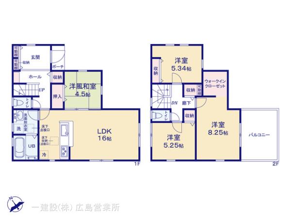 リーブルガーデン岩国市室の木町4丁目の見取り図