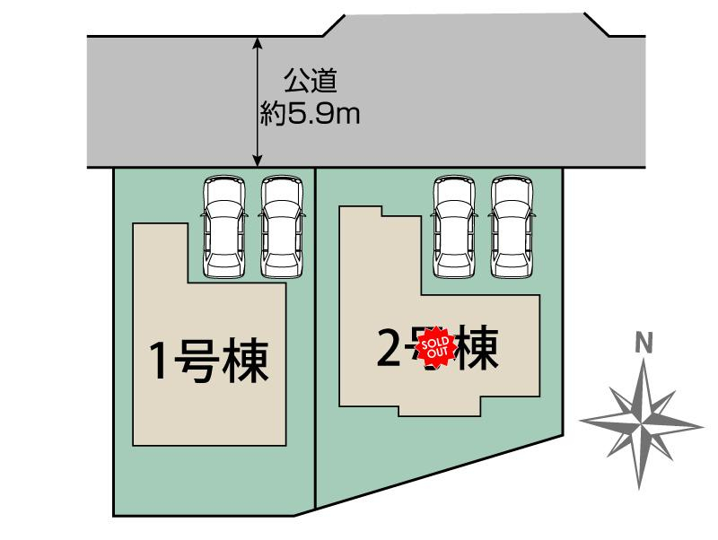ブルーミングガーデン仙台市青葉区栗生２丁目２棟の見取り図