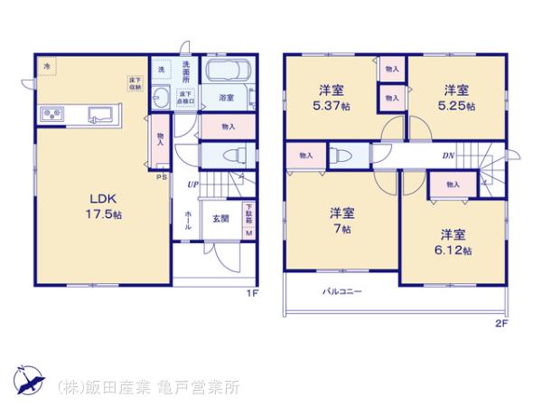 ハートフルタウン市川市大和田5丁目の見取り図