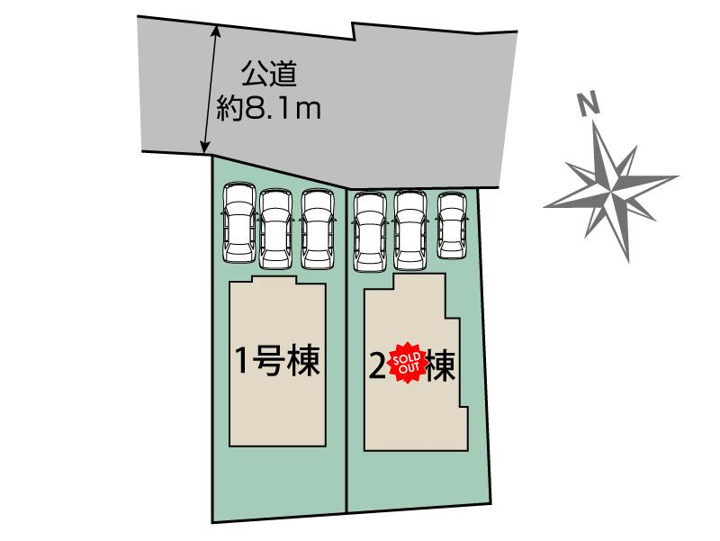 ブルーミングガーデン仙台市太白区四郎丸字神明２棟の見取り図