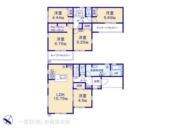 リーブルガーデン葵区城北２丁目２期の見取り図