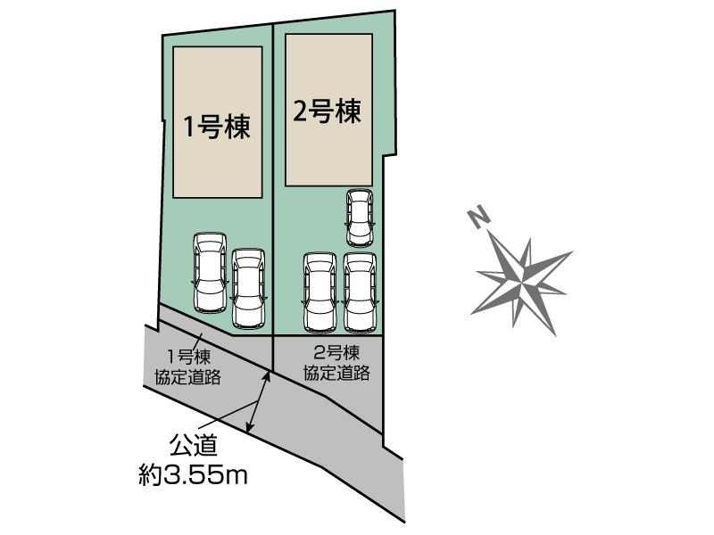 ブルーミングガーデン本庄市東台１丁目２棟の見取り図