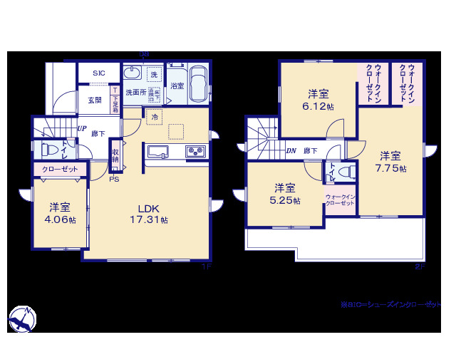 グラファーレ4248上尾市栄町２期８棟の見取り図
