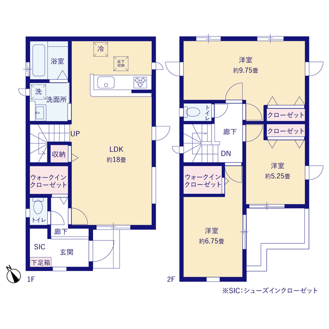 グラファーレ4257川越市四都野台２期４棟の見取り図
