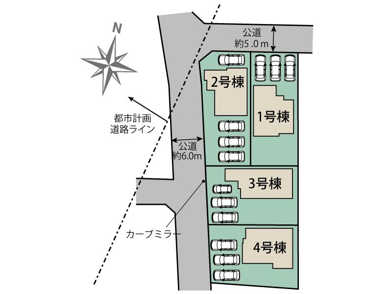 ブルーミングガーデン磐田市国府台２期４棟の見取り図