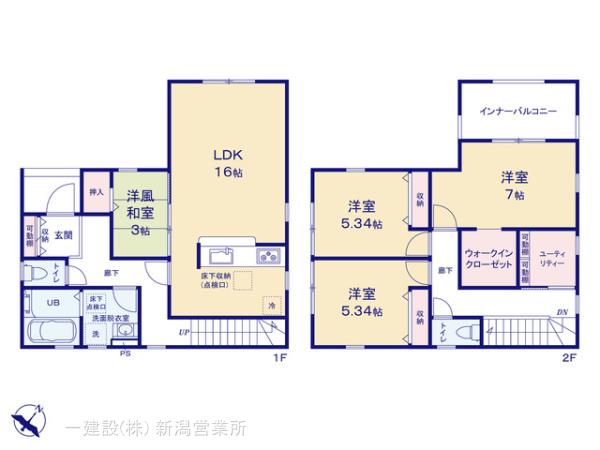 リーブルガーデン江南区亀田水道町第１の見取り図