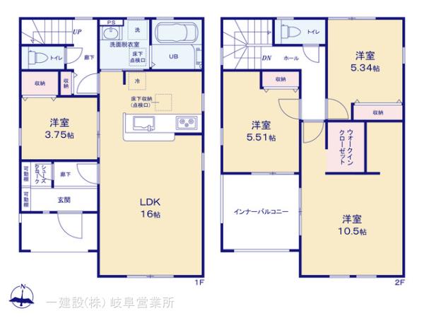リーブルガーデン各務原市那加住吉町の見取り図
