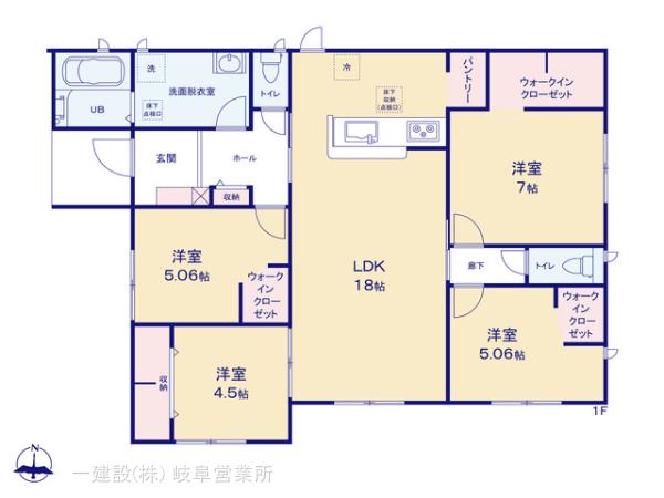 リーブルガーデン各務原市鵜沼羽場町の見取り図