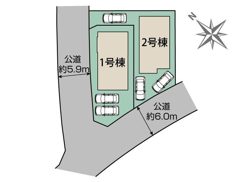 ブルーミングガーデン三木市緑が丘町東１丁目２棟の見取り図