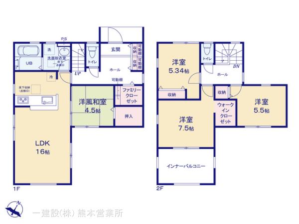 リーブルガーデン東区長嶺西第二の見取り図