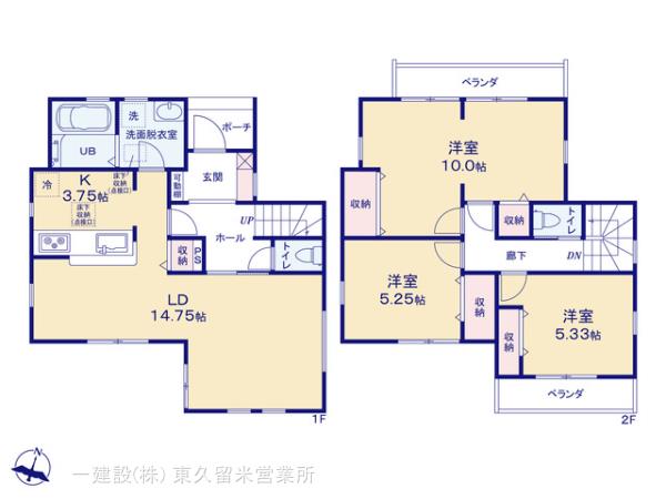 リーブルガーデン小平市小川西町３丁目の見取り図