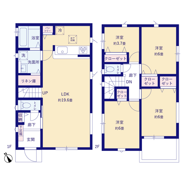 グラファーレ4205二宮町中里３期２棟の見取り図
