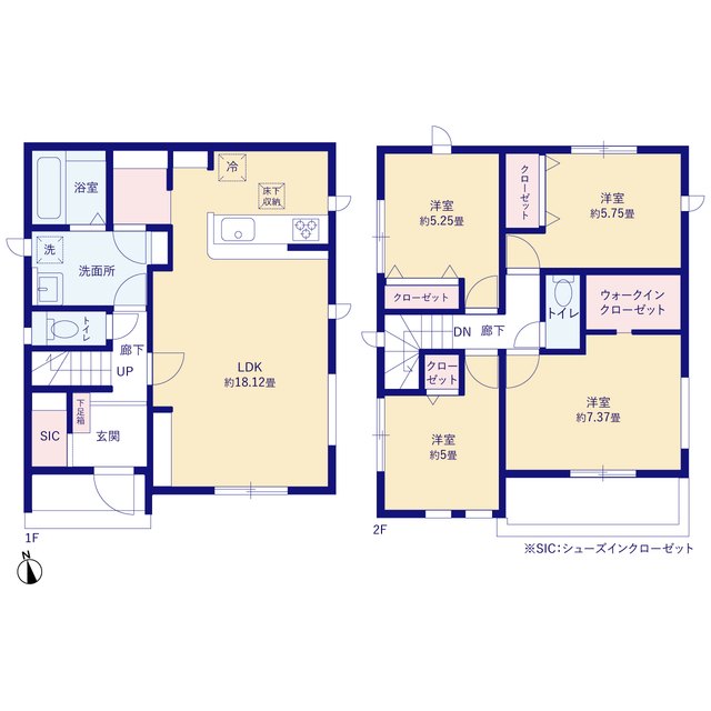 グラファーレ4247仙台市今泉３期１棟の見取り図