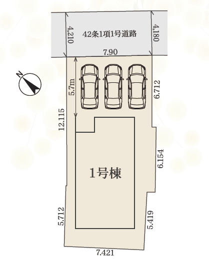 リナージュ四日市富田一色町２４－１期の見取り図