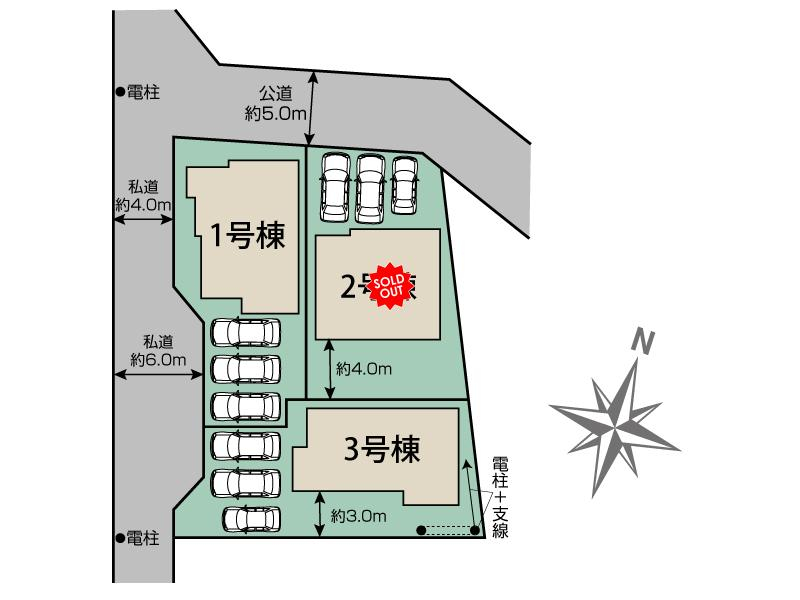 ブルーミングガーデン郡山市大槻町原田東３棟の見取り図