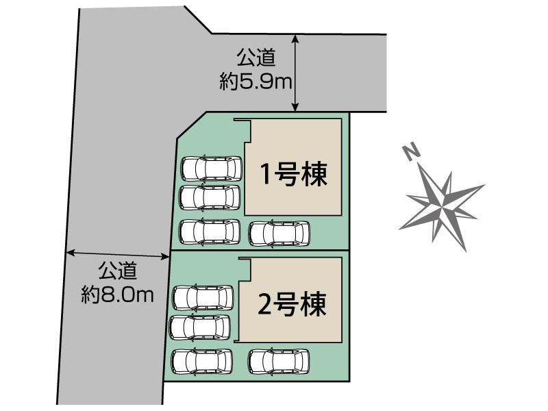 ブルーミングガーデン知多市つつじが丘４丁目２棟の見取り図