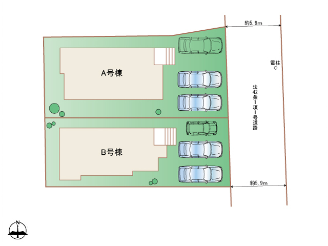 ハートフルタウン宮崎市大和町1期の見取り図