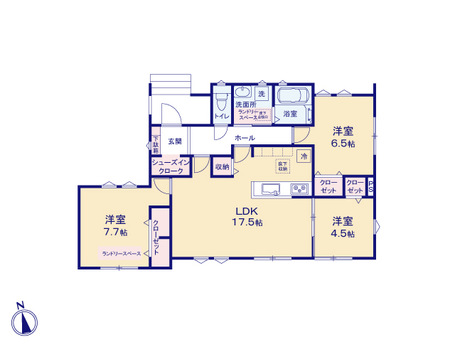 リナージュ鳴門撫養町立岩２４－１期の見取り図