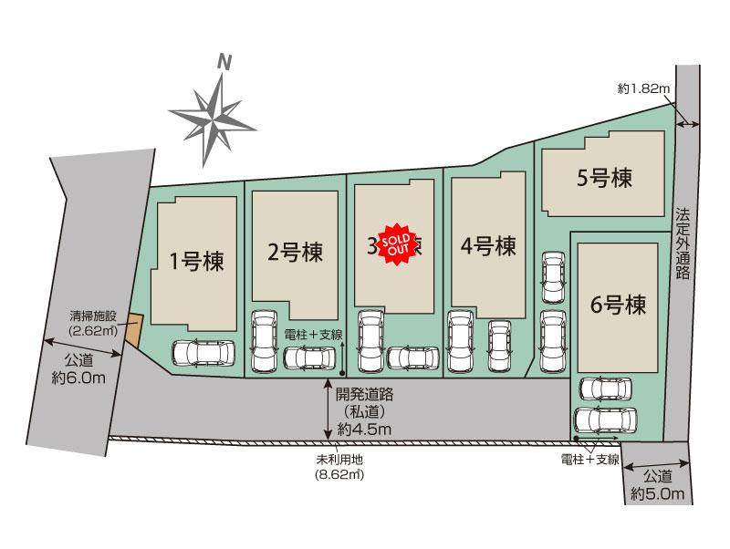 ブルーミングガーデン市川市北方３丁目２期６棟の見取り図