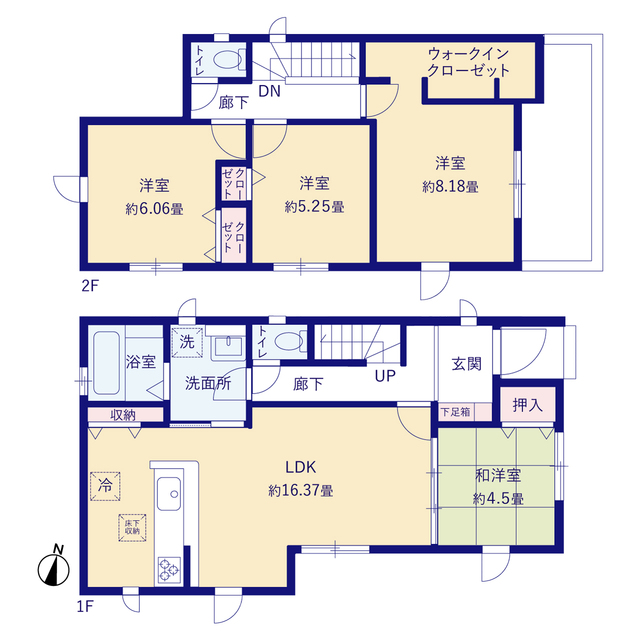 グラファーレ4248上尾市小泉１１期２棟の見取り図