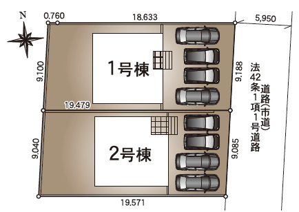 クレイドルガーデン宮崎市淀川 第1の見取り図