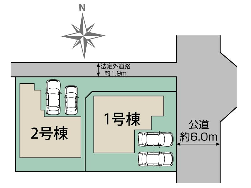 ブルーミングガーデン福津市西福間３丁目２棟の見取り図