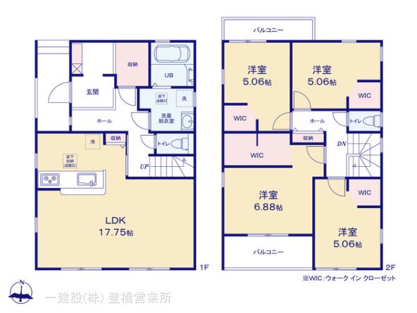 リーブルガーデン豊橋市多米中町５８期の見取り図