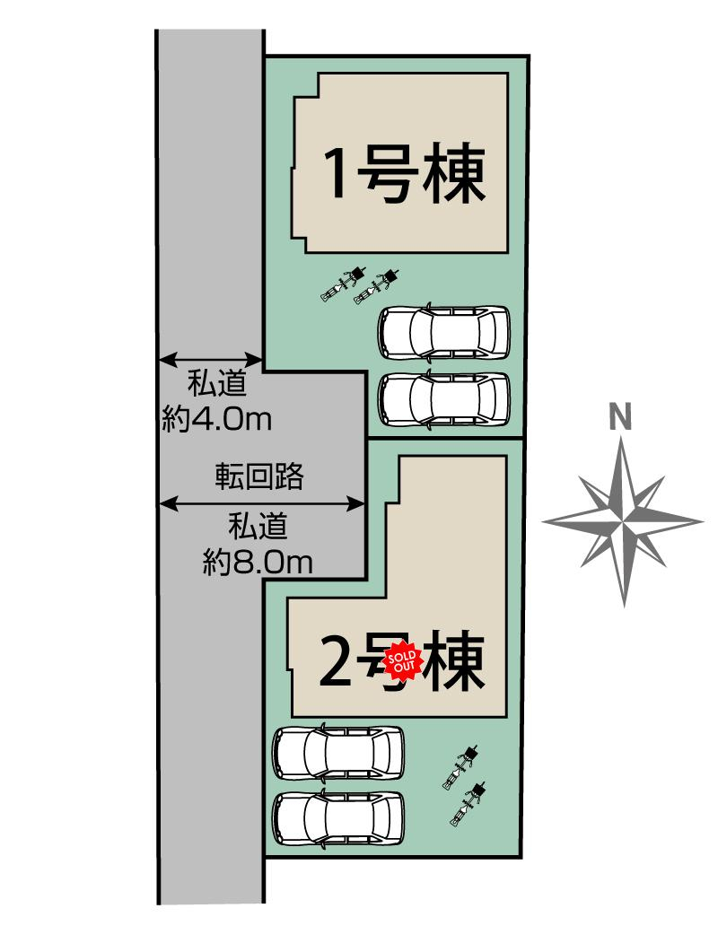 ブルーミングガーデン大和郡山市野垣内町２期２棟の見取り図