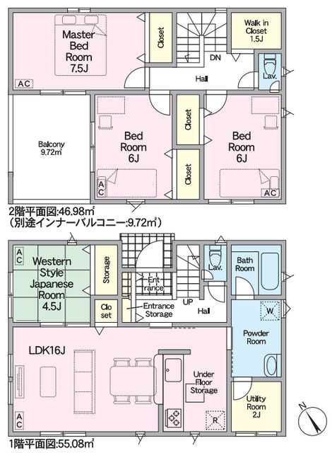 クレイドルガーデン羽島市竹鼻町蜂尻 第1の見取り図