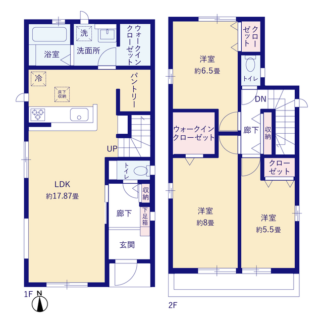 グラファーレ4273松戸市三矢小台２期２棟の見取り図
