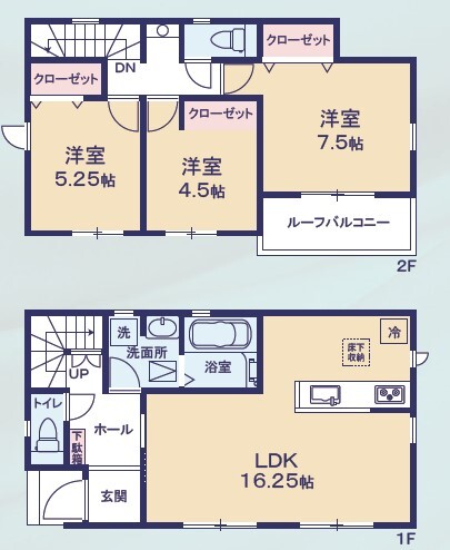 リナージュ福岡早良区重留１丁目２４－１期の見取り図