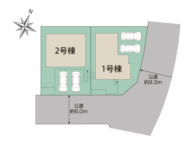 ブルーミングガーデン宝塚市中山五月台１丁目２棟の見取り図