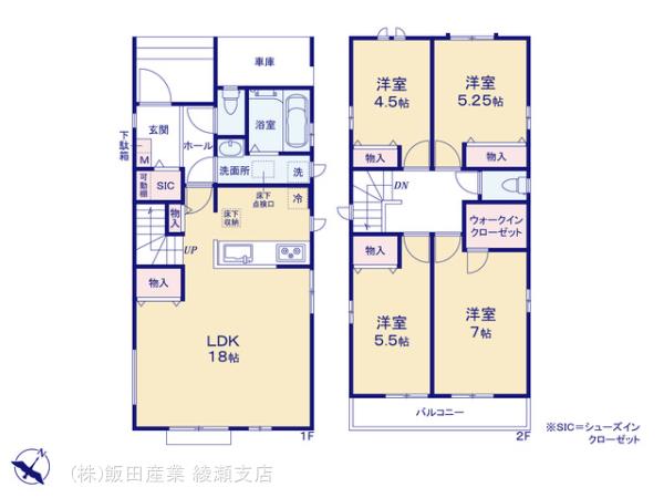 ハートフルタウン足立区伊興四丁目3413番の見取り図
