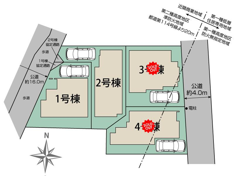 ブルーミングガーデン三鷹市新川５丁目４棟の見取り図