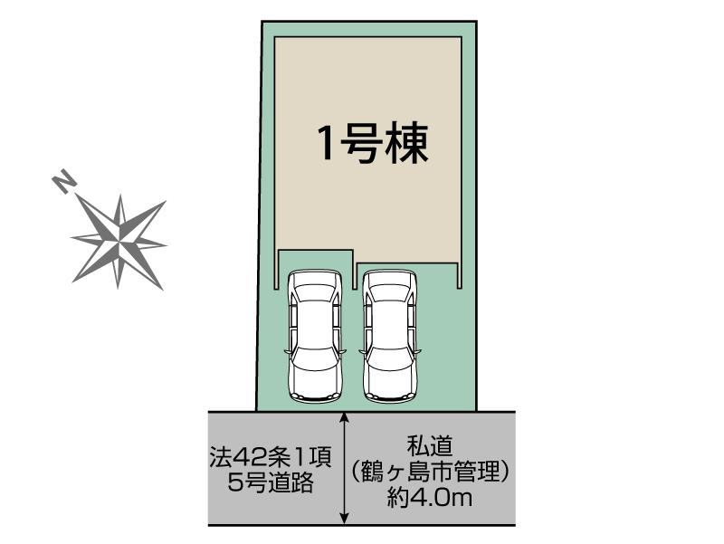 ブルーミングガーデン鶴ヶ島市脚折２期１棟の見取り図