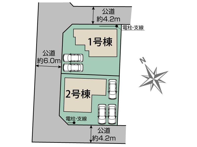 ブルーミングガーデン本庄市下野堂２棟の見取り図