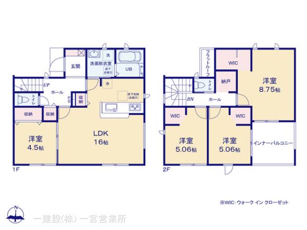 リーブルガーデン一宮市伝法寺三丁目の見取り図