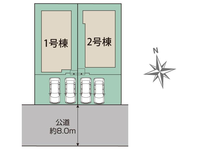 ブルーミングガーデン仙台市泉区将監１０丁目２棟の見取り図